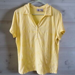 Caribbean Joe Island Supply Co. XL Textured Polo Shirt Yellow, Classic Fit